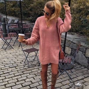Light pink oversized H&M sweater dress